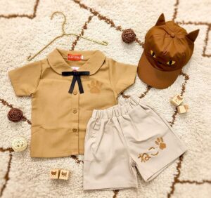 Setelan Anak Perempuan Safari 3in1 NEKO Series Baju Kucing Premium Jeans