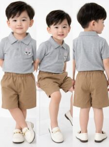 Setelan 2in1 Anak Laki-Laki Premium Wolfy Cotton Combed & Jeans Stretch